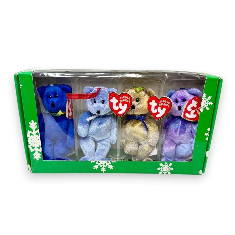 TY Holiday Jingles Gift Box | Festive Bear Quartet | Mint Heart Tags TY Jingles